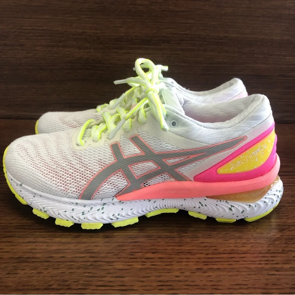 Asics Gel-Nimbus 22 Girl’s White/Pink Sneakers Size 5 - Picture 4 of 13